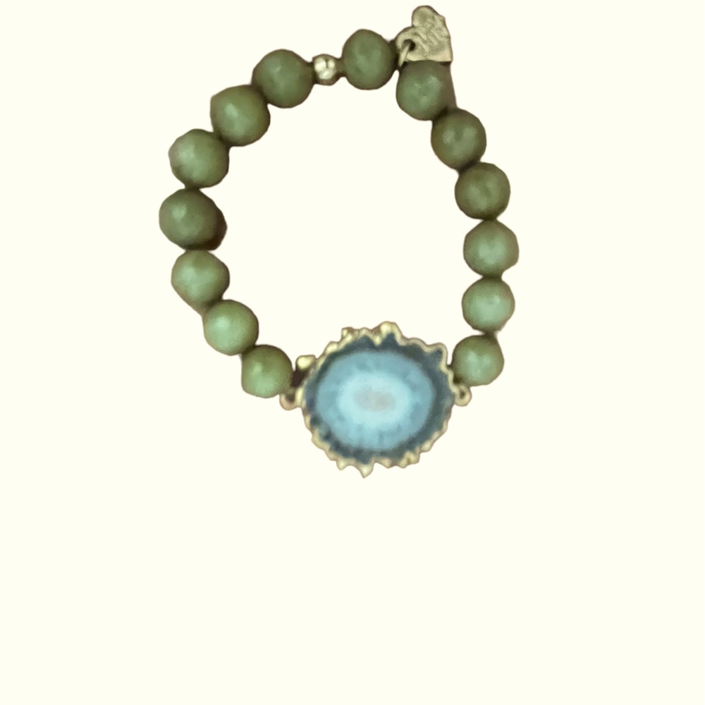 Druzy Beaded Stretch Bracelet